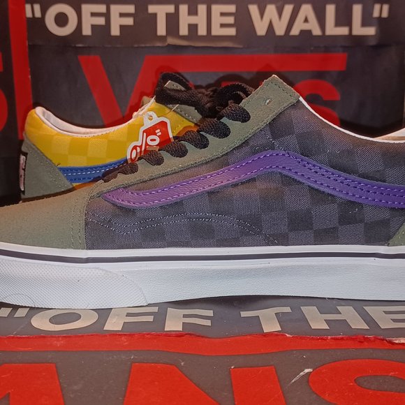 Vans Men's 9/Women's 10.5 Old Skool (OTW Rally) Checkerboard/Multi/Lichen Green - Picture 5 of 12